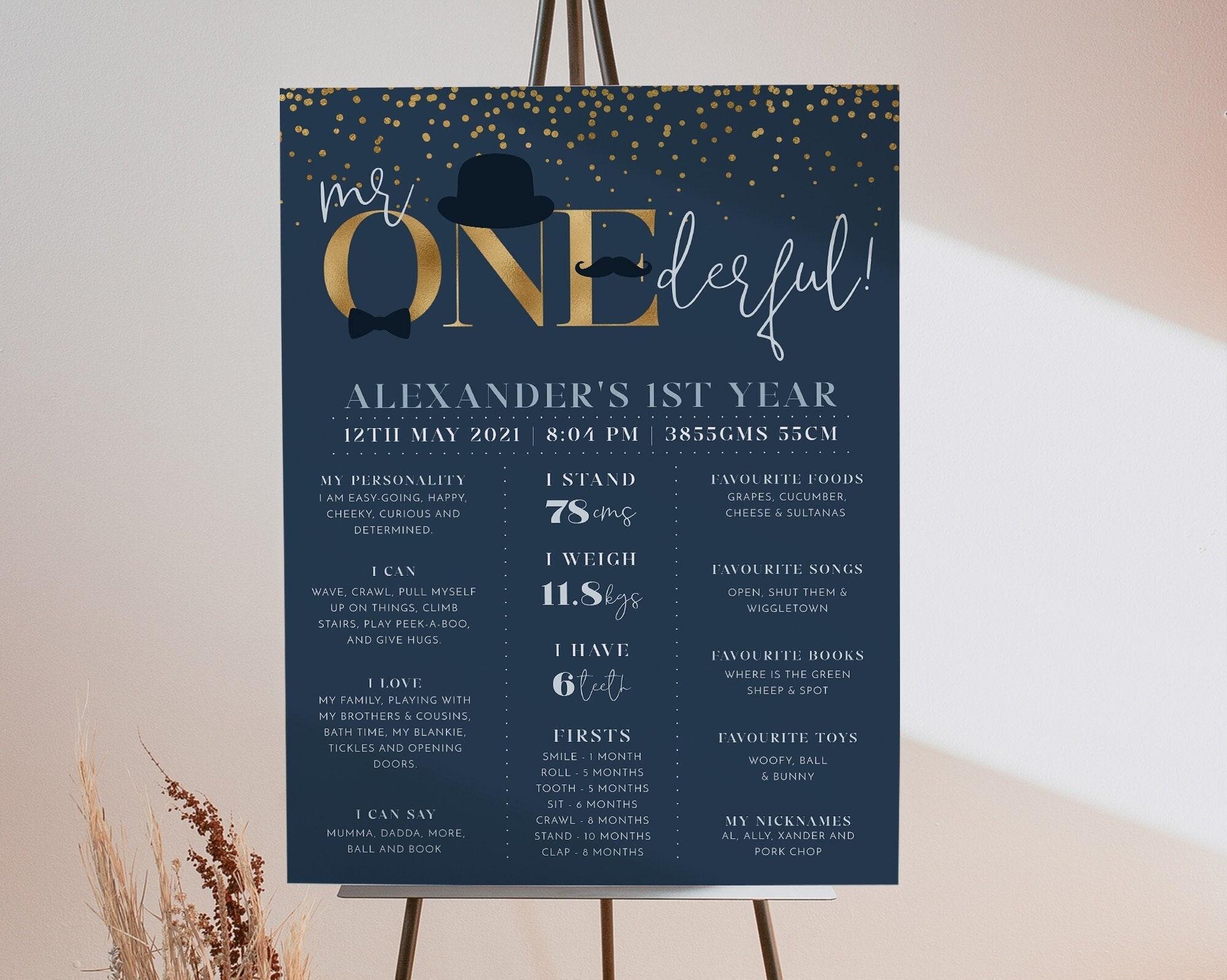 1st Birthday Milestone Sign Mr Onederful 1st Birthday - Etsy