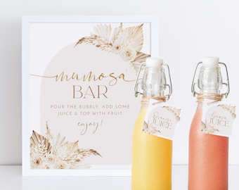 Mumosa Bar Sign, Momosa Bar Sign, Mimosa Bar Sign, Juice Labels, Mimosa Juice Tags, Baby Shower Sign, Boho Baby Shower Sign, Mom-osa Sign