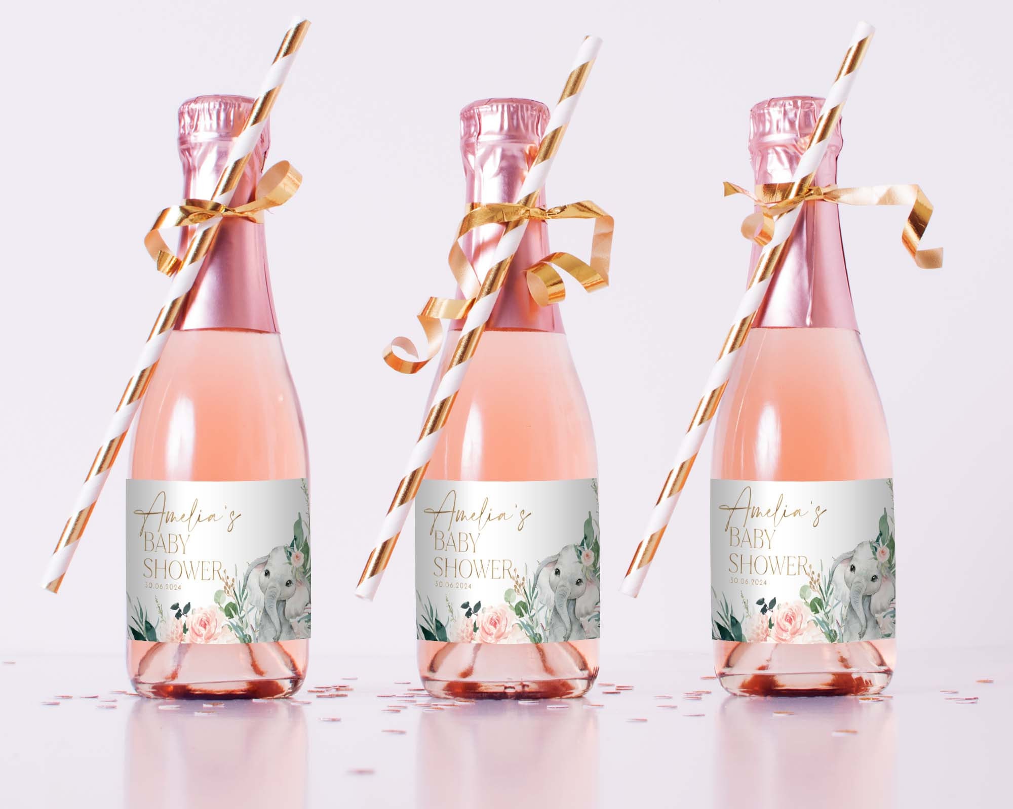 baby-shower-mini-champagne-labels-printable-wine-labels-elephant-champagne-labels-ready-to-pop-labels-pink-baby-champagne-bottle-labels-etsy