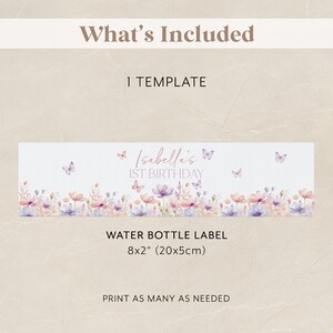 Pink Butterfly Label Butterfly Water Bottle Labels, Butterfly Birthday Water Labels ...
