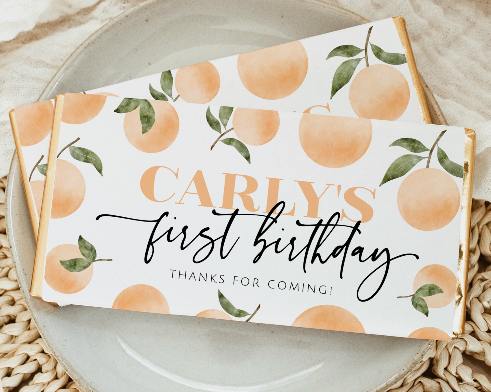 Orange Chocolate Bar Wrapper Template Printable Candy Bar Etsy