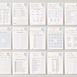 Baby Shower Games Boy Baby Shower Editable Games Printable - Etsy