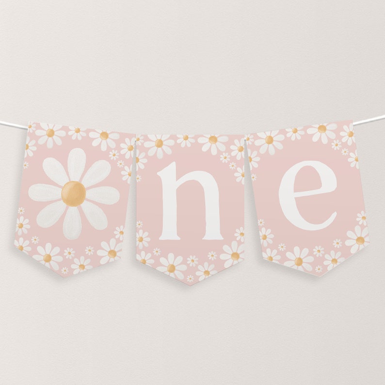 Daisy High Chair Banner Printable, 1st Birthday Banner for High Chair ...