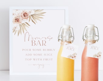 Mumosa Bar Sign, Momosa Bar Sign, Mimosa Bar Sign, Juice Labels, Mimosa Juice Tags, Baby Shower Sign, Boho Baby Shower Sign, Mom-osa Sign