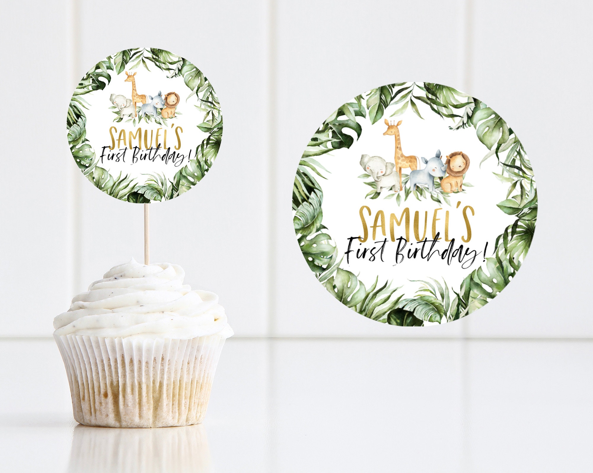 Wild One Cupcake Toppers Printable Cupcake Toppers Safari Etsy