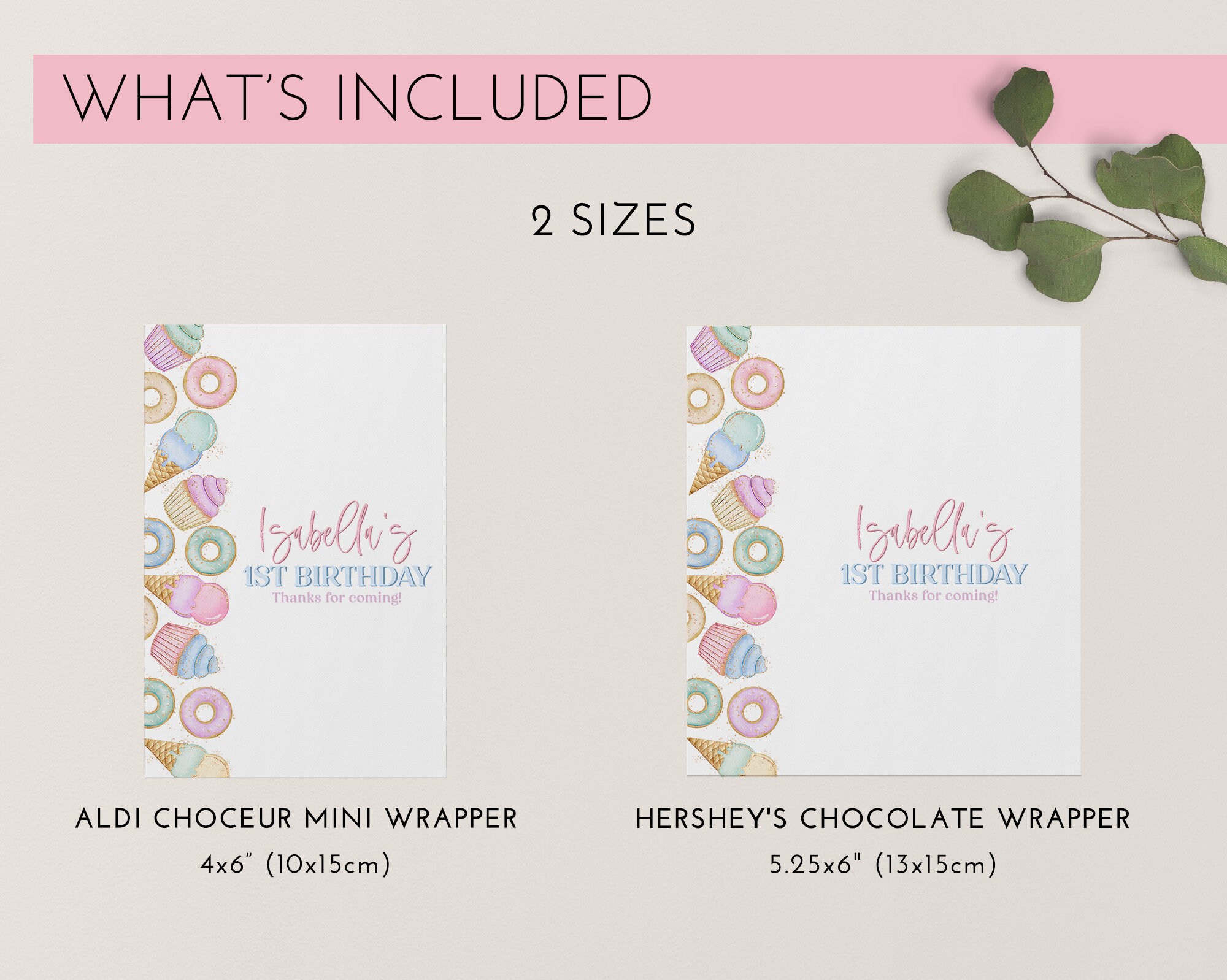 Sweet One Chocolate Bar Wrapper Template, Printable Candy Bar Wrapper ...