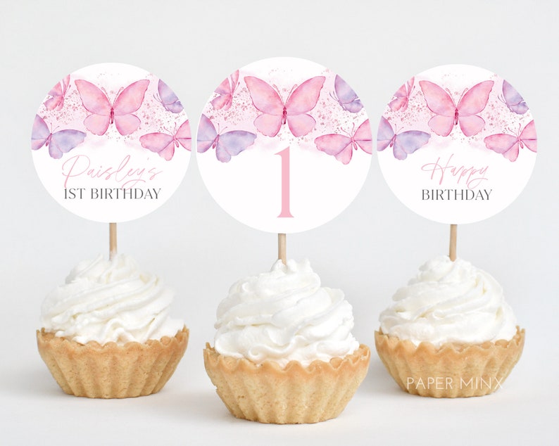 Butterfly Cupcake Toppers Printable Cupcake Toppers Etsy