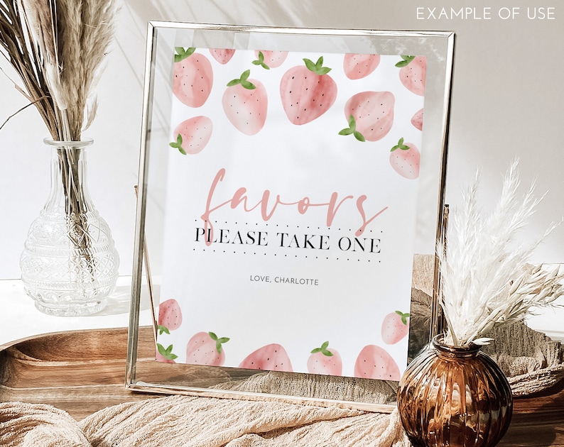 Strawberry Editable Sign, Custom 8x10 Sign, Berry Editable Sign 8x10, Custom Text Sign, Landscape Sign Portrait Sign, Printable Signs Berry image 4
