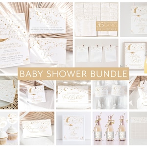 Twinkle Twinkle Baby Shower Invitation Bundle, Printable Baby Shower Star Invitation Editable Games, Gender Neutral Baby Shower Decorations