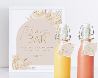 Momosa Bar Sign, Mumosa Bar Sign, Mimosa Bar Sign, Juice Labels, Mimosa Juice Tags, Baby Shower Sign, Boho Baby Shower Sign, Mom-osa Sign