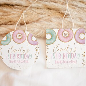 Donut Favor Tags, Editable Tags, Printable Favor Tags, Donut Stickers, Donut Birthday Tag, Donut Gift Tags, Donut Favor Labels, Donut Party