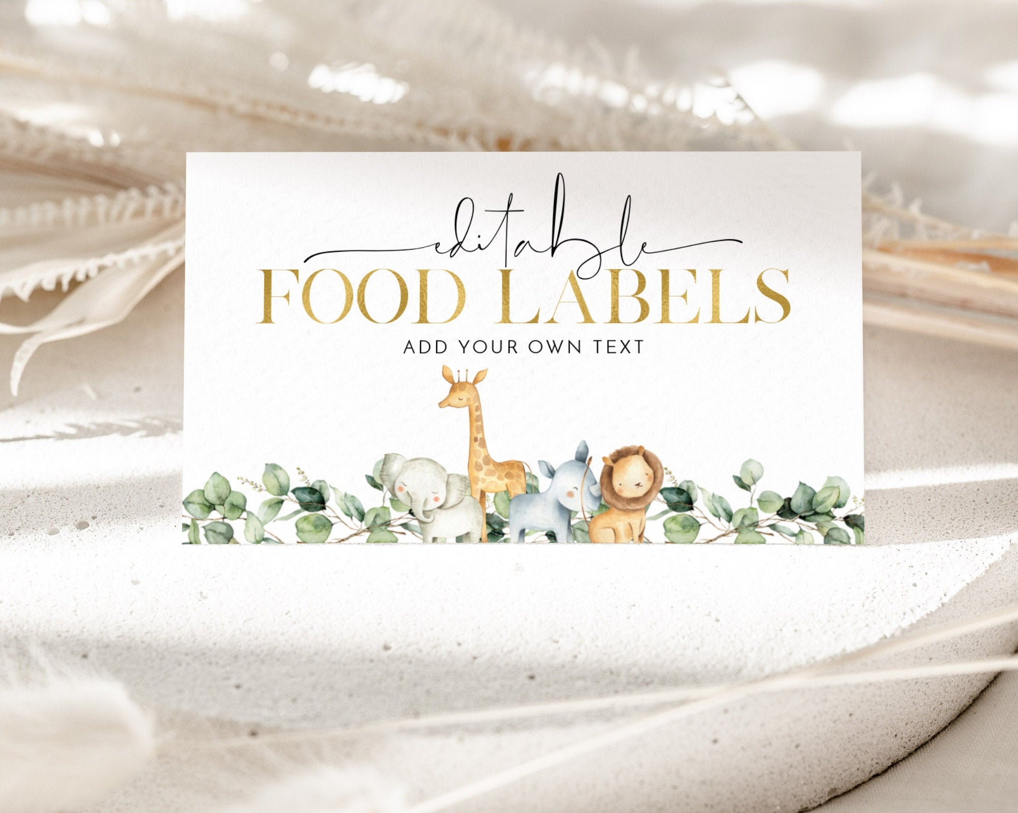Wild One Food Labels Safari Food Label Card Food Tent Card - Etsy