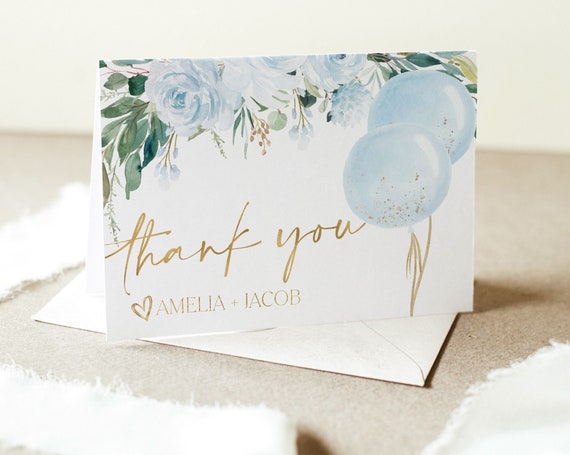 Thank You Card Template Printable Thank You Card Boy Baby | Etsy