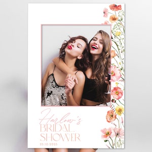 Floral Bridal Shower Photo Prop, Bridal Shower Selfie Frame, Photo Booth Frame, Wildflower Bridal Shower Sign, Personalized Photo Frame