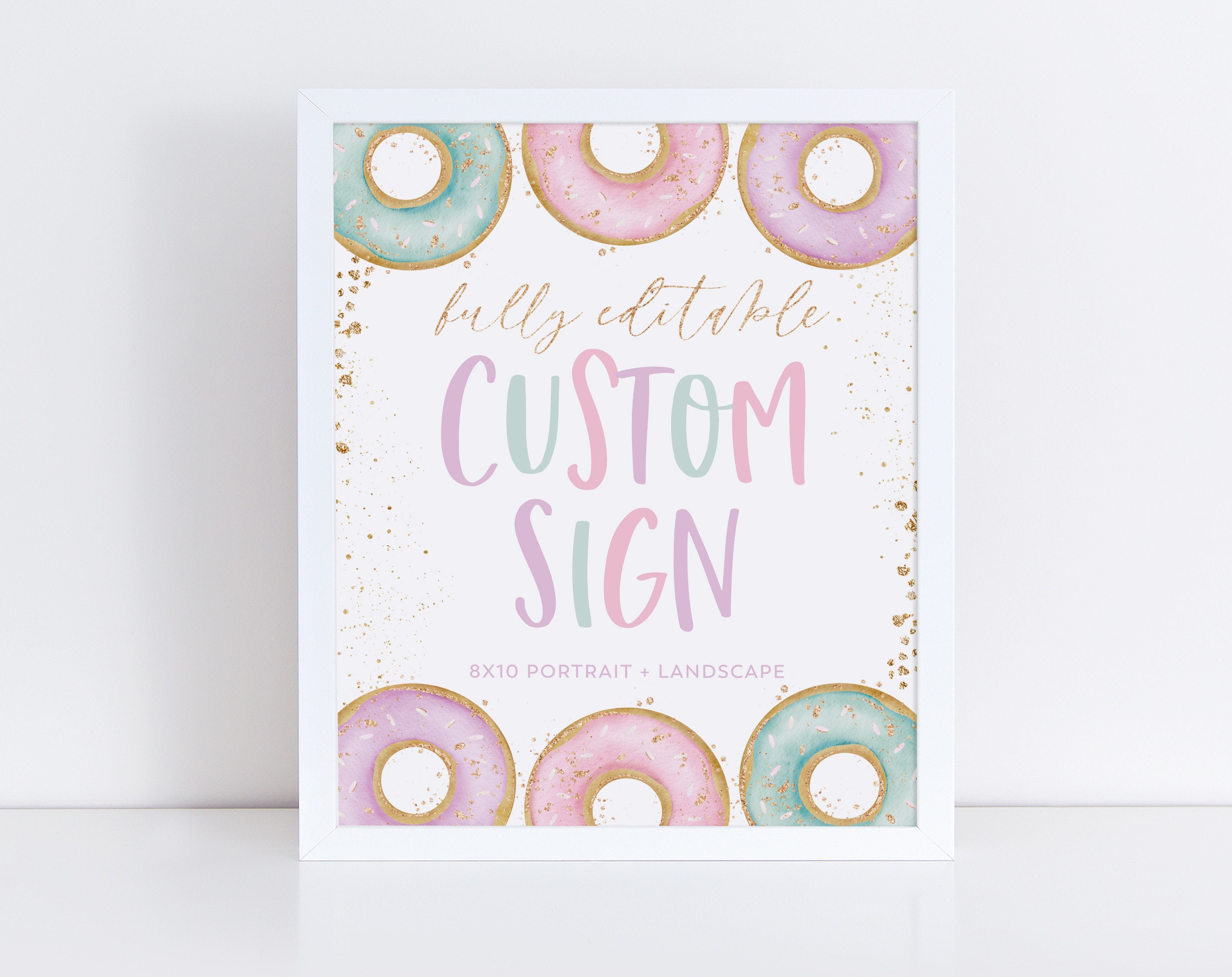 Donut Editable Sign, Custom 8x10 Sign, Printable Donut Sign 8x10 ...