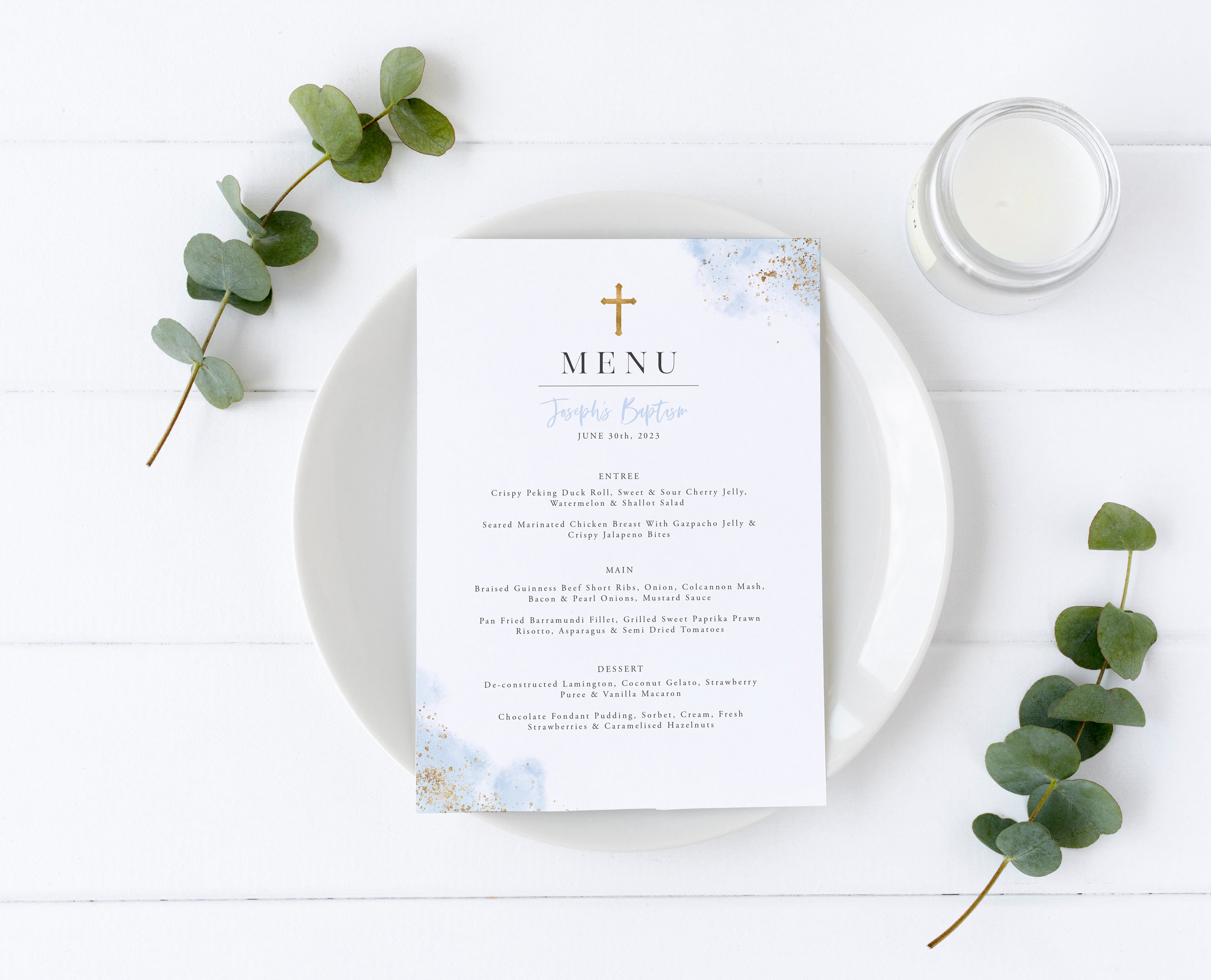 Christening Menu Template Printable Baptism Menu Template Etsy Norway