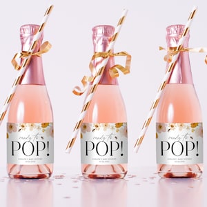 Bee Baby Shower Champagne Labels, Printable Wine Labels, Mini Champagne Labels, Ready to Pop Labels, Mommy to Bee Champagne Labels Floral