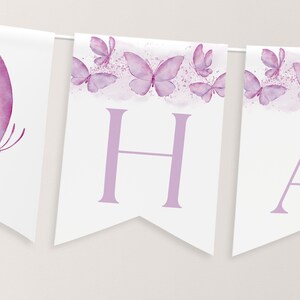 Butterfly Birthday Banner, Happy Birthday Banner Printable, 1st ...