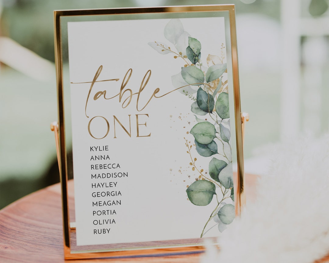 Table Numbers, Bridal Shower Table Numbers, Greenery Table Numbers