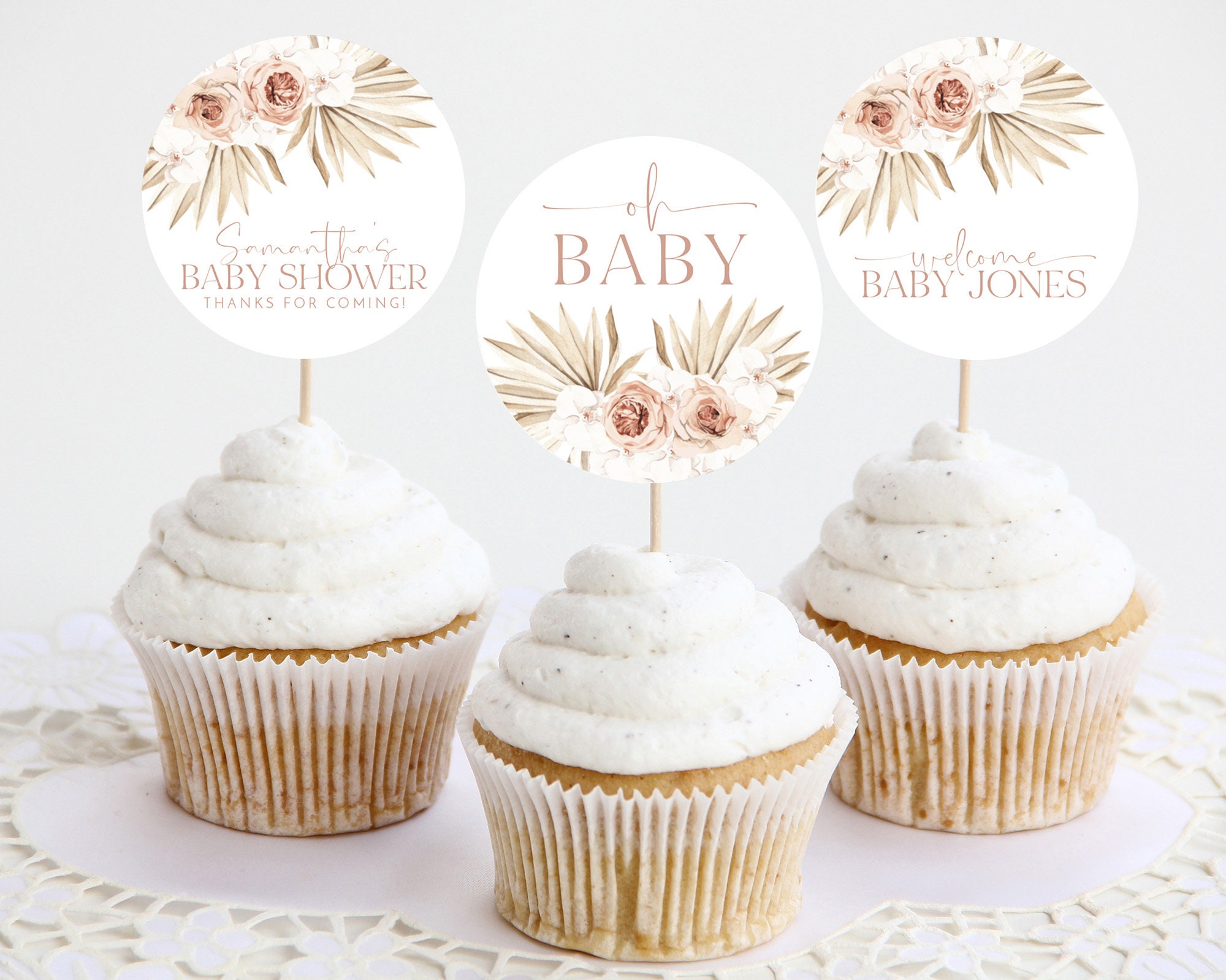 Cadeau baby shower mixte duo bodies cupcakes vert - Babys Cakes e-Boutique