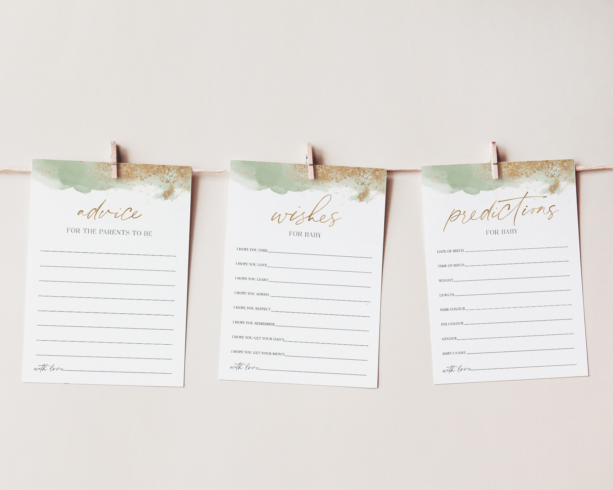 Baby Shower Advice Green Baby Shower Games Baby Shower - Etsy