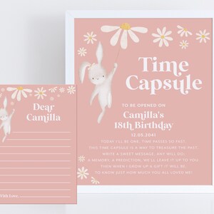Some Bunny Time Capsule, 1st Birthday Time Capsule Sign, Time Capsule Template, Bunny Birthday Party, 1st Birthday Decorations, Bunny Daisy