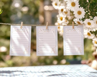 Silly Goose Baby Shower Advice Cards: Blue Editable Game (Canva Template)