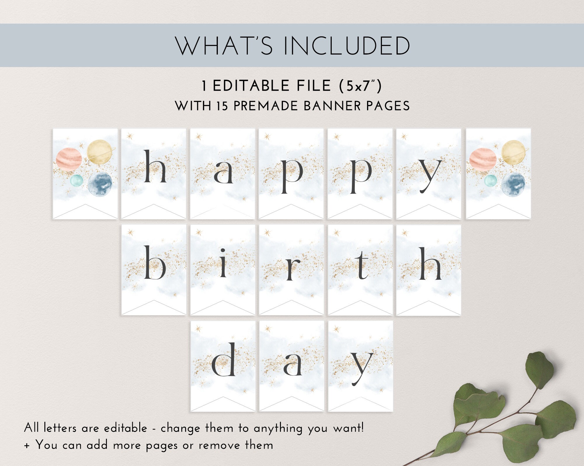 Happy Birthday Banner Printable Happy 1st Birthday Banner - Etsy