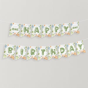 Dinosaur Birthday Banner Printable, Happy Birthday Banner, 1st Birthday Decor, Dinosaur Party Banner, Birthday Banner Editable Dino Birthday