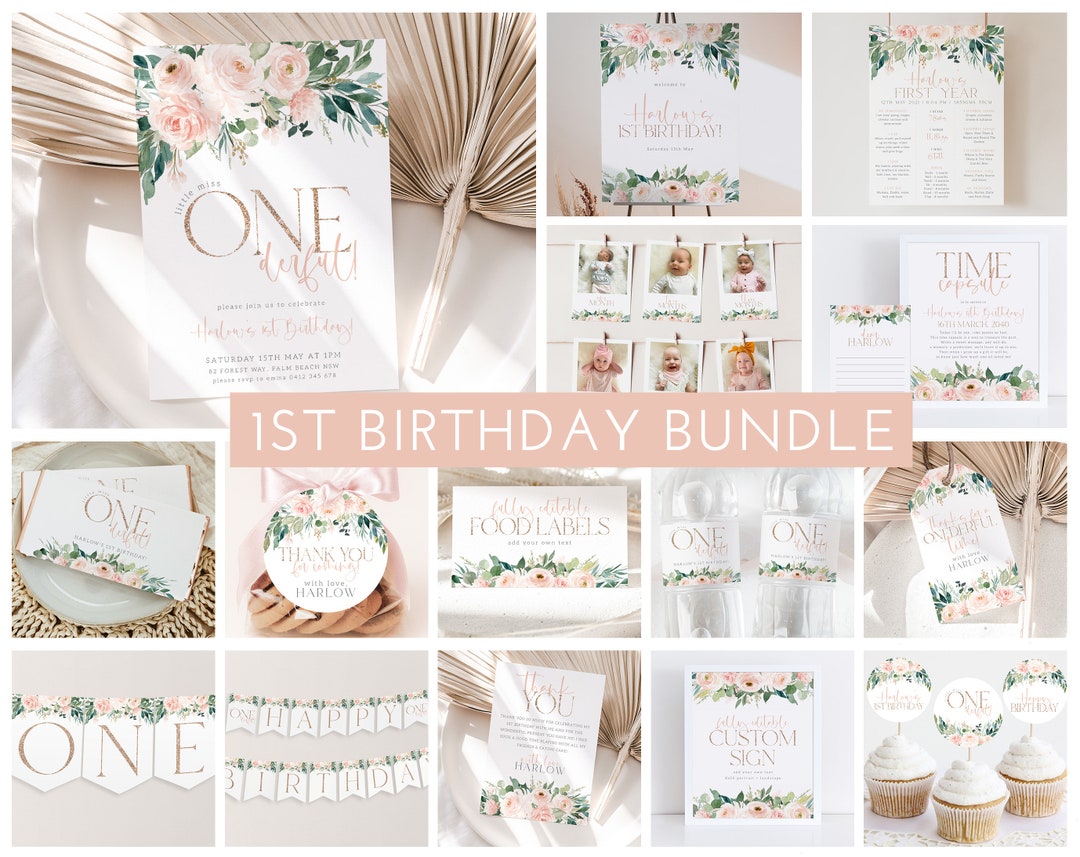 Onederful Birthday Invitation Bundle Little Miss Onederful - Etsy