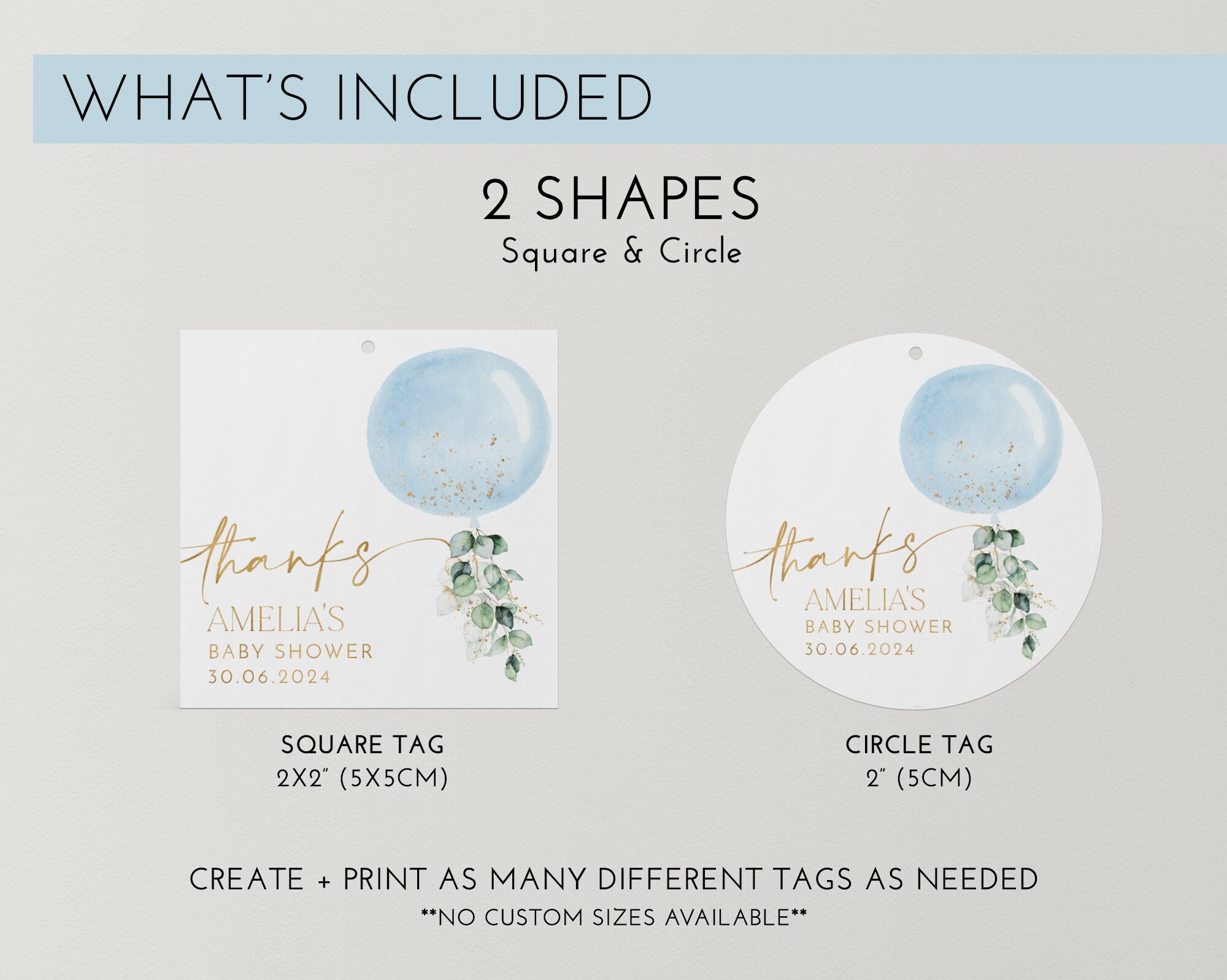 Printable Favour Tags Boy Editable Tags Blue Baby Shower Etsy