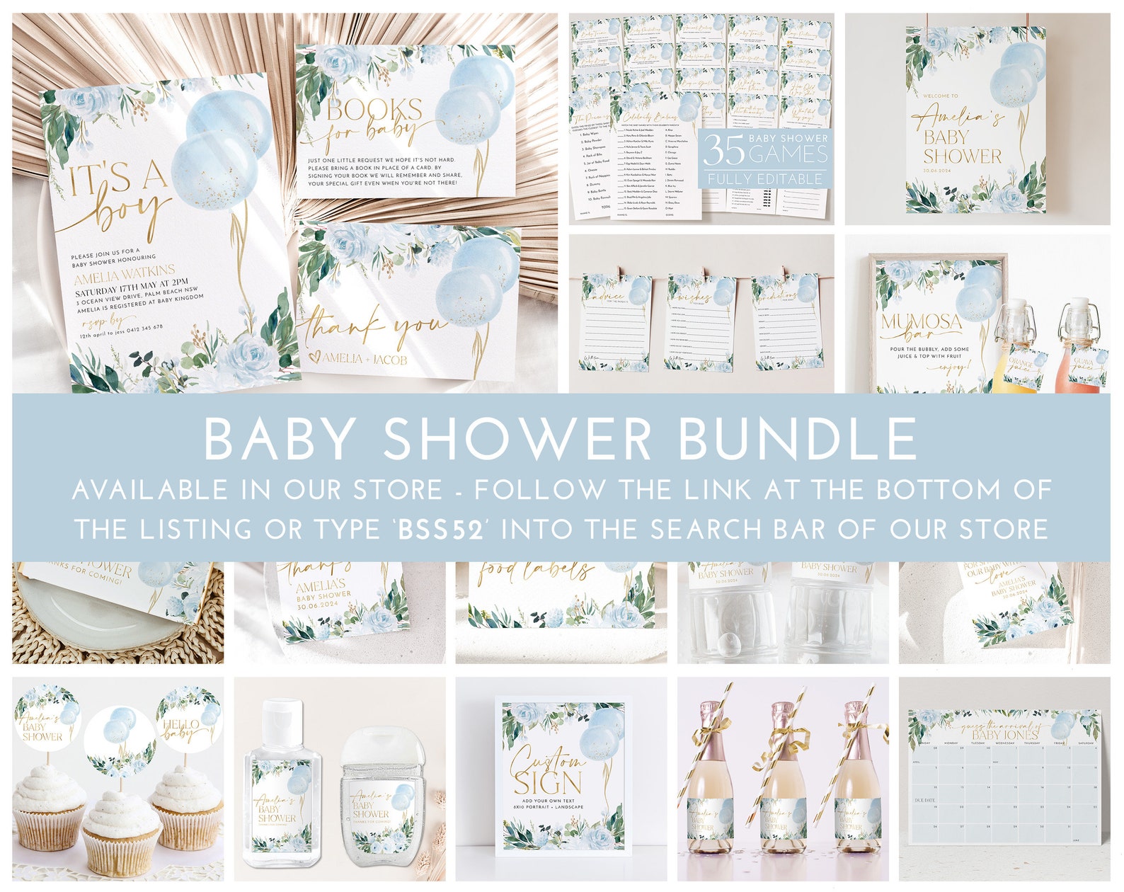 Baby Shower Games Boy Baby Shower Editable Games Printable - Etsy
