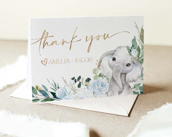 Thank You Card Template Printable Thank You Card Boy Baby | Etsy