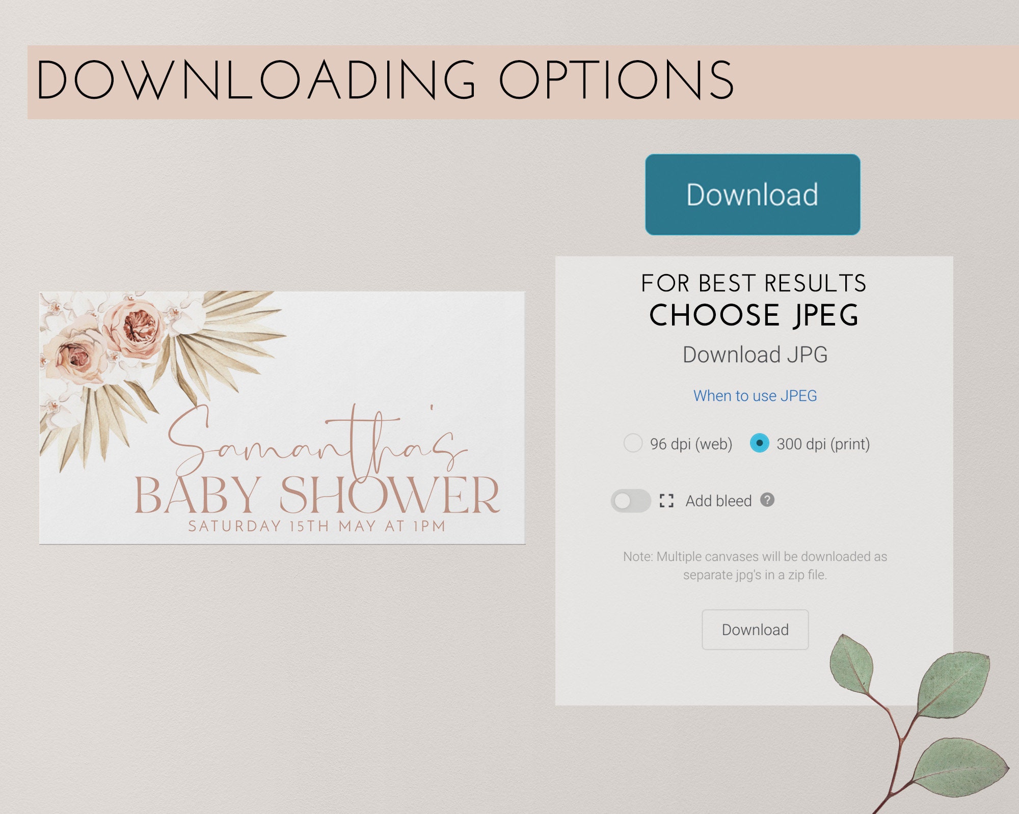 Facebook Event Banner Boho Baby Shower Facebook Invitation Etsy