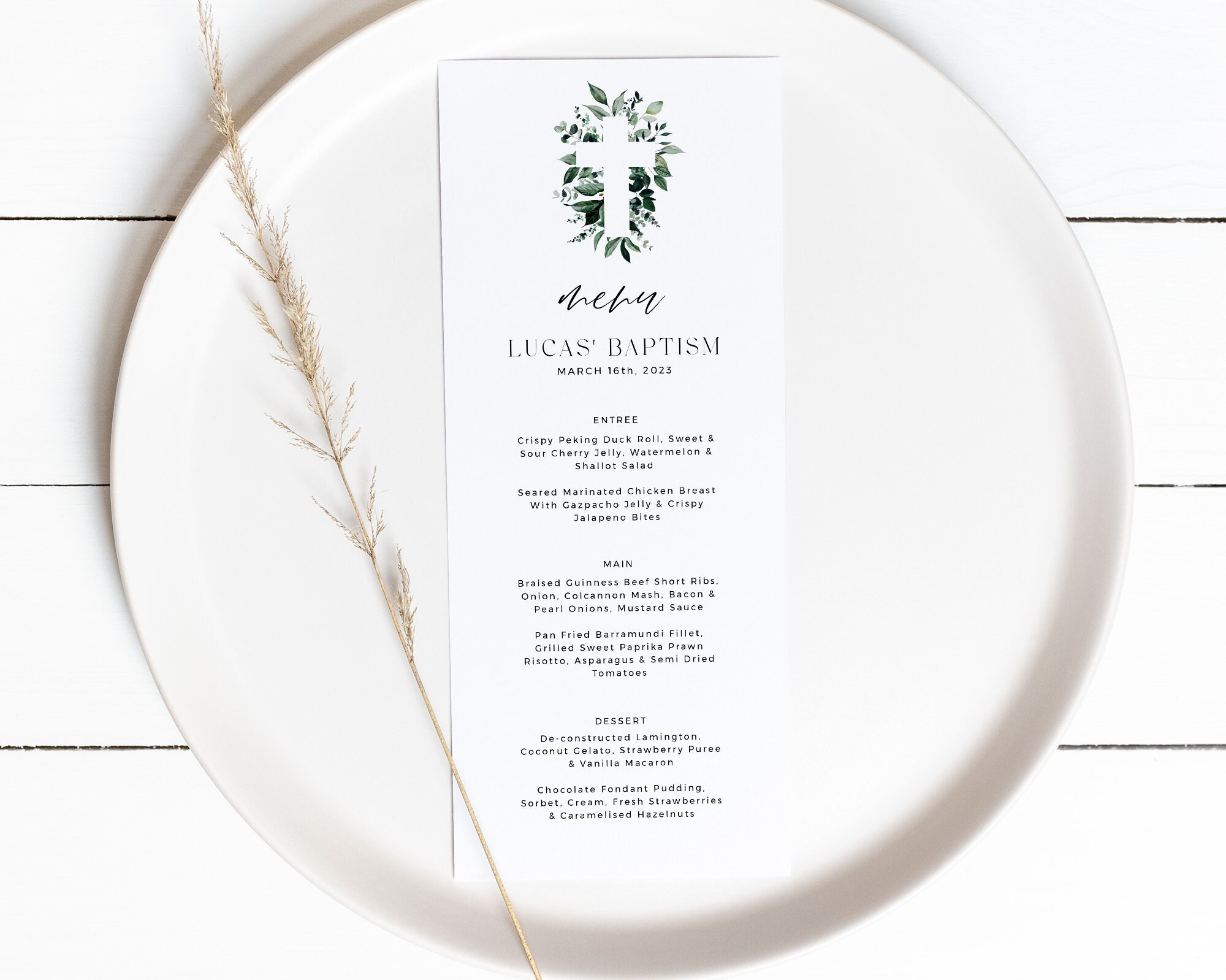 Preaching Menu. Example Christening Menu Template, Printable, Baptism Menu Template, Printable ...