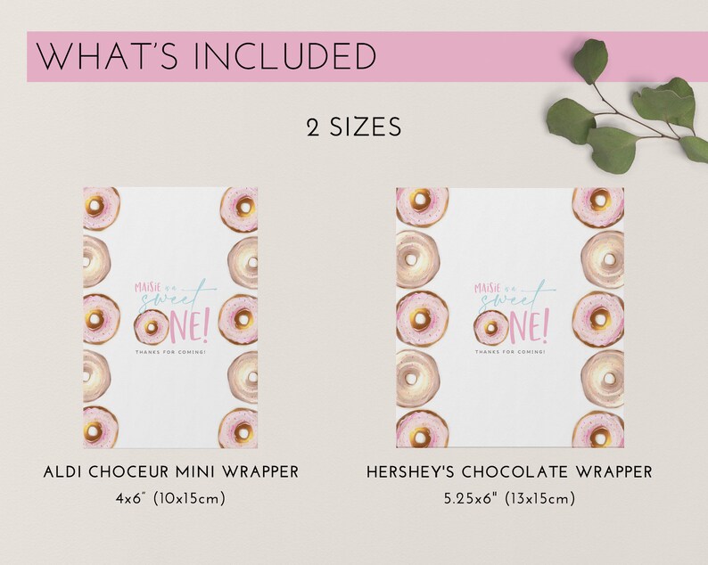 Donut Chocolate Bar Wrapper Template, Printable Candy Bar Wrapper, 1st ...