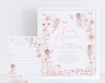 Fairy Time Capsule Sign, 1st Birthday Time Capsule Sign, Fairy Party Time Capsule Template, Fairy First Birthday, Fairy 1st Birthday Decor
