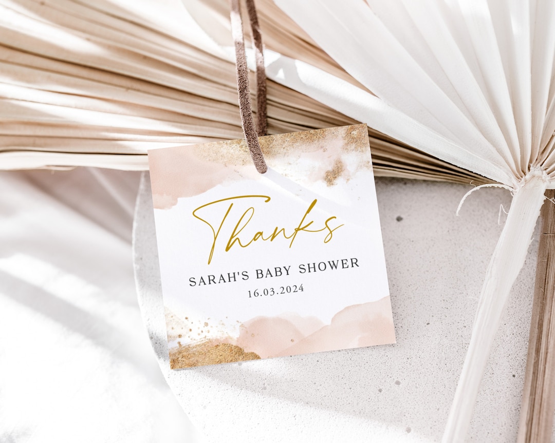 Printable Favour Tags, Editable Tags, Pink Baby Shower Favor Tags, Pink