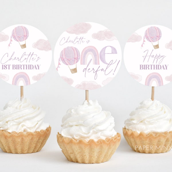 Hot Air Balloon Cupcake Toppers - Etsy