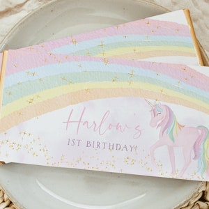 Unicorn Chocolate Bar Wrapper Template, Printable Candy Bar Wrapper, Unicorn 1st Birthday Candy Bar Wrapper, Rainbow Birthday Party Favors