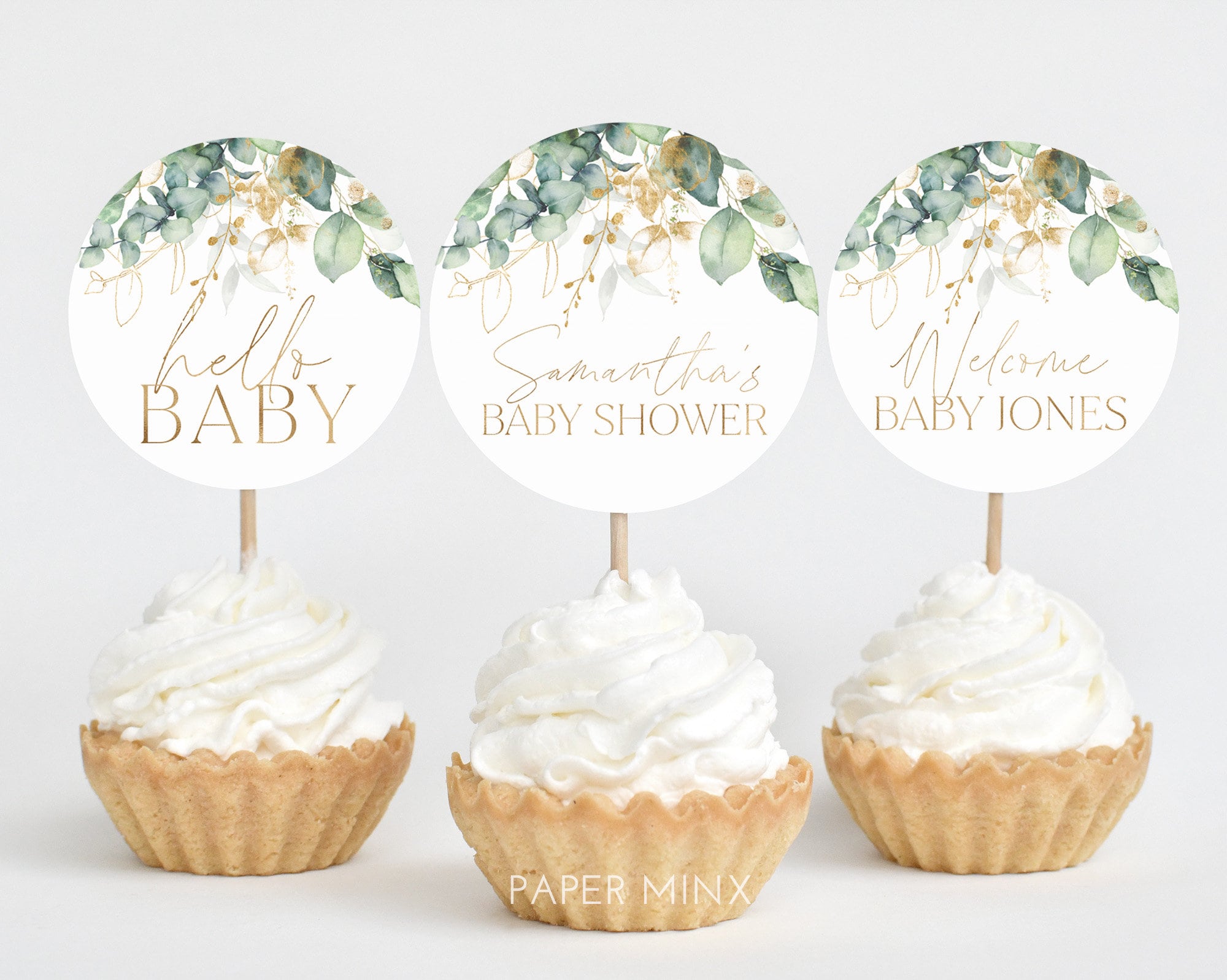 Cupcake Toppers Baby Shower Cupcake Toppers Printable - Etsy
