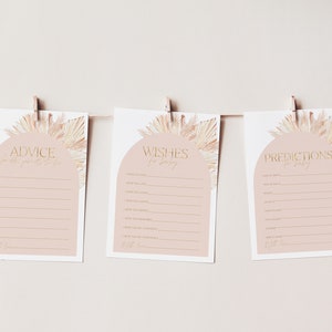 Consejos De Baby Shower Rosa, Juegos De Baby Shower Boho, Predicciones De Baby Shower, Deseos De Baby Shower, Tarjeta De Consejos, Juegos Editables, Juegos De Bebé Boho