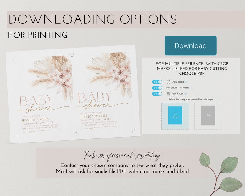 Boho Baby Shower Invitation Boho Floral Baby Shower Baby Etsy