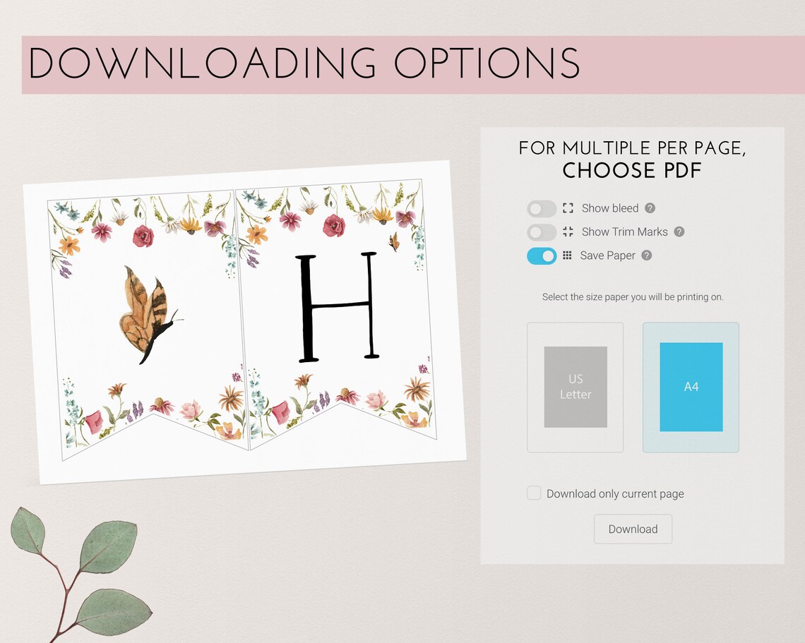 Wildflower Birthday Banner, Flower Happy Birthday Banner Printable ...