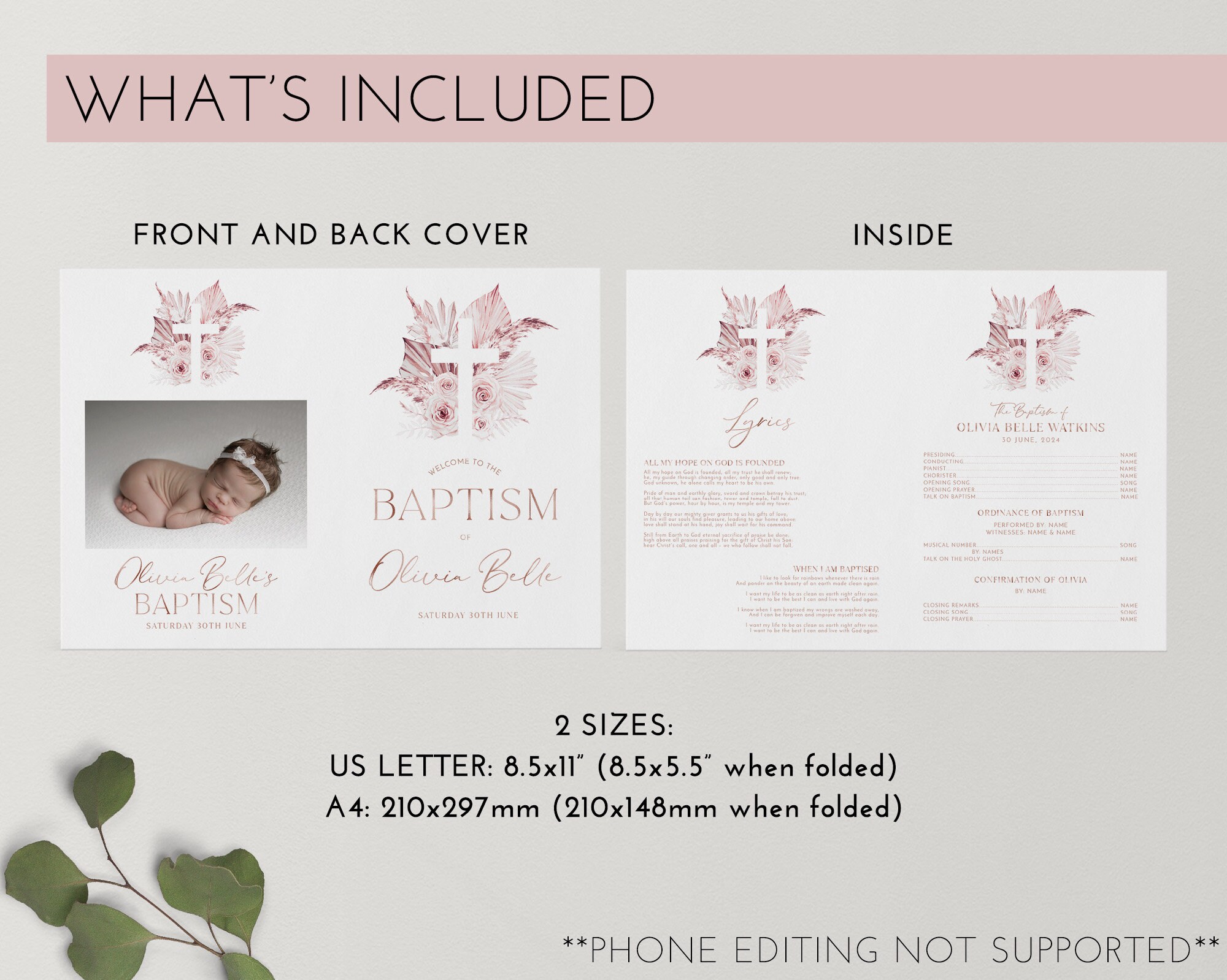 Baptism Programs Printable Christening Program Template Etsy