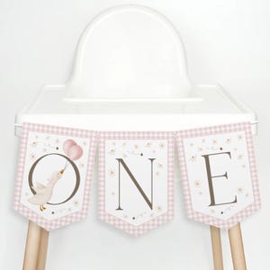 One Silly Goose One High Chair Banner Printable, 1st Birthday Banner High Chair, Birthday Decor, One Silly Goose Chair Banner 1st Birthday