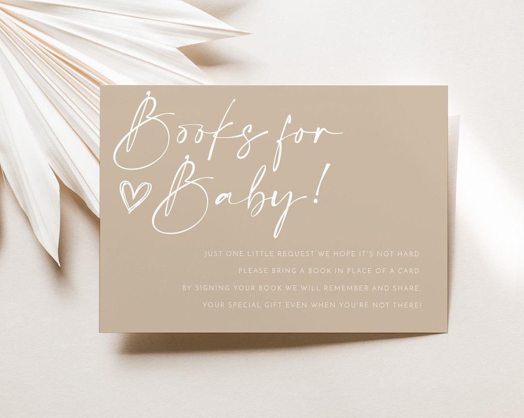 Neutral Books for Baby Card Printable, Gender Neutral Book Request Card ...