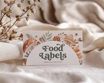 Woodland Baby Shower Food Labels: Editable Tent Card (DIY Template)