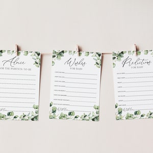 Consejos de baby shower, juegos de baby shower de vegetación, predicciones de baby shower, deseos de baby shower, tarjeta de consejos, juego editable, juego de bebé de vegetación