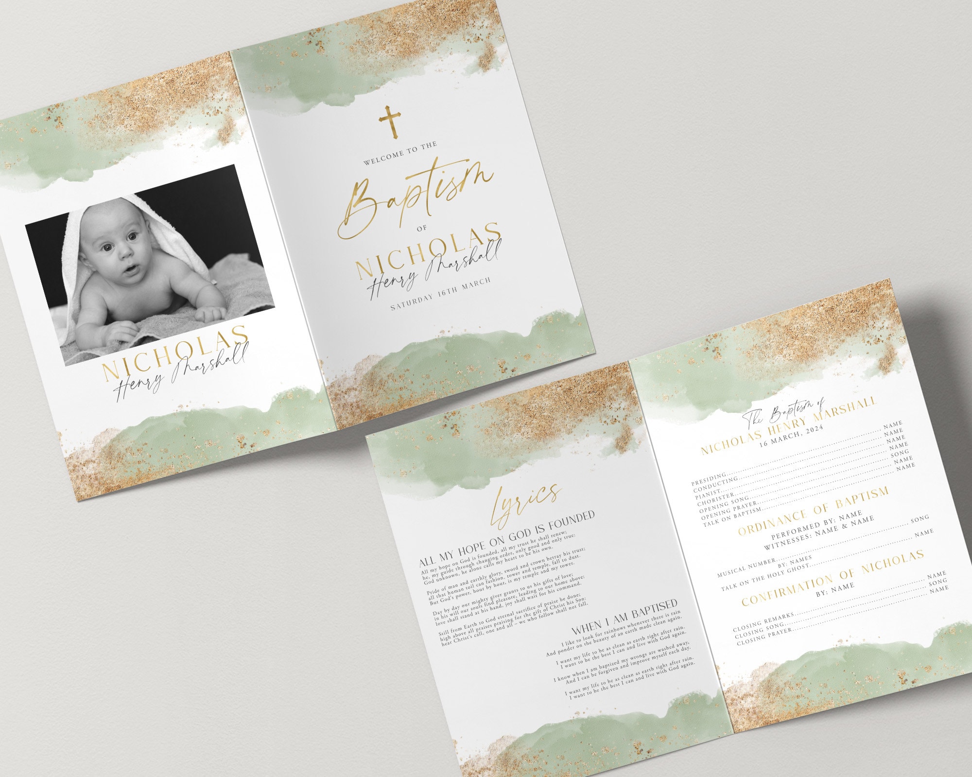 Baptism Programs, Printable Christening Program Template, Printable ...